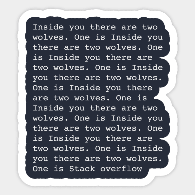 Two Wolves Stack Overflow Sticker by dikleyt